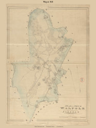 Walpole, Massachusetts 1831 Old Town Map Reprint - Roads House Locations Place Names  Massachusetts Archives
