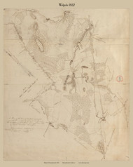 Walpole, Massachusetts 1832 Old Town Map Reprint - Roads Place Names  Massachusetts Archives