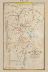 West Boylston, Massachusetts 1830 Old Town Map Reprint - Roads Homeowner Names Place Names  Massachusetts Archives