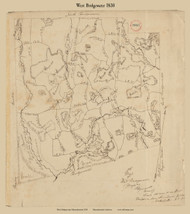 West Bridgewater, Massachusetts 1830 Old Town Map Reprint - Roads Place Names  Massachusetts Archives