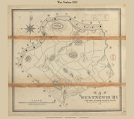 West Newbury, Massachusetts 1830 Old Town Map Reprint - Roads Place Names  Massachusetts Archives