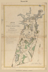 Weymouth (2075), Massachusetts 1830 Old Town Map Reprint - Roads Homeowner Names Place Names  Massachusetts Archives