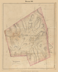 Worcester (Digitally Restored), Massachusetts 1831 Old Town Map Reprint - Roads Place Names  Massachusetts Archives
