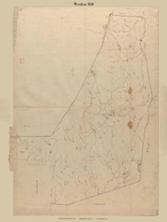 Wrentham, Massachusetts 1830 Old Town Map Reprint - Roads Homeowner Names Place Names  Massachusetts Archives
