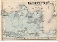 East Hampton, New York 1873 Old Town Map Reprint - Suffolk Co. (LI)