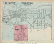 Rockaway, Woodsburgh, and Merrick Villages - Hempstead, New York 1873 Old Town Map Reprint - Queens Co. (LI)