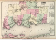 Islip, New York 1873 Old Town Map Reprint - Suffolk Co. (LI)