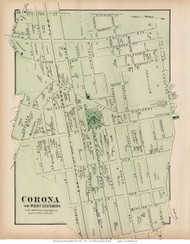 Corona or West Flushing - Newtown, New York 1873 Old Town Map Reprint - Queens Co. (Suffolk Atlas)
