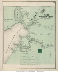Port Washington - North Hempstead, New York 1873 Old Town Map Reprint - Queens Co. (Suffolk Atlas)