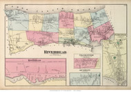 Riverhead Town, Riverhead, Franklinville, Aquebogue and Jamesport Villages, New York 1873 Old Town Map Reprint - Suffolk Co. (Suffolk Atlas)