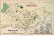 Riverhead and Northville Villages, New York 1873 Old Town Map Reprint - Suffolk Co. (Suffolk Atlas)