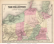 Southampton Town (Eastern Part), New York 1873 Old Town Map Reprint - Suffolk Co. (Suffolk Atlas)