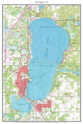 Lake Bemidji 1972 - Custom USGS Old Topo Map - Minnesota - Lake Bemidji Area