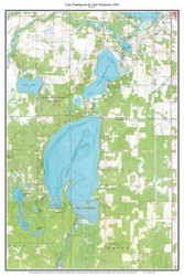 Lake Plantagenet and Lake Marquette 1968 - Custom USGS Old Topo Map - Minnesota - Lake Bemidji Area