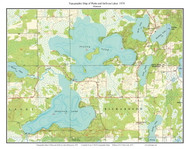 Platte and Sullivan Lakes 1970 - Custom USGS Old Topo Map - Minnesota - Mille Lacs Lake Area