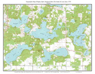 Ripple, Spirit, Hanging Kettle, Elm Island & Lone Lakes 1970 - Custom USGS Old Topo Map - Minnesota - Mille Lacs Lake Area