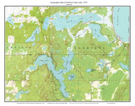 Smith & Camp Lakes 1970 - Custom USGS Old Topo Map - Minnesota - Mille Lacs Lake Area