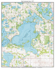 Big Cormorant Lake 1977 - Custom USGS Old Topo Map - Minnesota - DTL - North