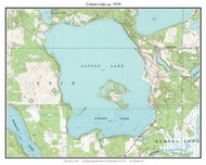 Cotton Lake 1970 - Custom USGS Old Topo Map - Minnesota - DTL - North