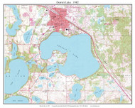Detroit Lake 1982 - Custom USGS Old Topo Map - Minnesota - DTL - North