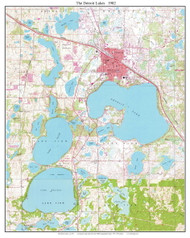 The Detroit Lakes 1982 - Custom USGS Old Topo Map - Minnesota - DTL - North