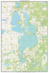 Lake Lida Area Lakes 1975 - Custom USGS Old Topo Map - Minnesota - DTL - North