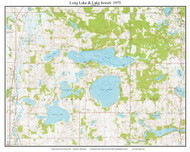 Long Lake & Lake Jewett 1975 - Custom USGS Old Topo Map - Minnesota - DTL - North