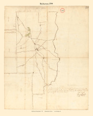Belchertown, Massachusetts 1794 Old Town Map Reprint - Roads Place Names  Massachusetts Archives