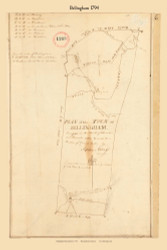 Bellingham, Massachusetts 1794 Old Town Map Reprint - Roads Place Names  Massachusetts Archives