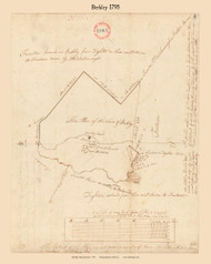 Berkley, Massachusetts 1795 Old Town Map Reprint - Roads Place Names  Massachusetts Archives