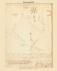 Boxborough, Massachusetts 1794 Old Town Map Reprint - Roads Place Names  Massachusetts Archives