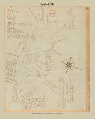 Bradford, Massachusetts 1794 Old Town Map Reprint - Roads Place Names  Massachusetts Archives