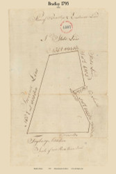 Bradley, Maine 1795 Old Town Map Reprint - Roads Place Names  Massachusetts Archives