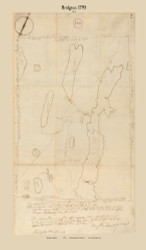 Bridgton, Maine 1795 Old Town Map Reprint - Roads Place Names  Massachusetts Archives