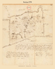 Buckland, Massachusetts 1794 Old Town Map Reprint - Roads Place Names  Massachusetts Archives