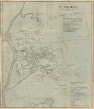 Flushing Village - Flushing, New York 1859 Old Town Map Custom Print - Queens Co.