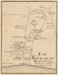 Far Rockaway - Hempstead, New York 1859 Old Town Map Custom Print - Queens Co.