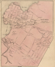 Astoria - Newtown, New York 1859 Old Town Map Custom Print - Queens Co.