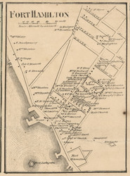 Fort Hamilton - New Utrecht, New York 1859 Old Town Map Custom Print - Kings Co.