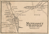 Manhasset - North Hempstead, New York 1859 Old Town Map Custom Print - Queens Co.