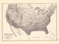 Temperature Chart of the United States 1872 - Walker 1870 9th Census Atlas - USA Atlases