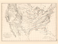 Mean Temperature Chart of the United States 1872-73 - Walker 1870 9th Census Atlas - USA Atlases