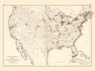 U.S. Signal Service Chart Showing Annual Means of Barometer 1872-73 - Walker 1870 9th Census Atlas - USA Atlases