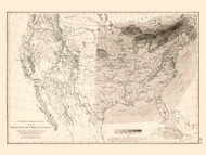 U.S. Signal Service Chart Showing the Frequency of Storm Centres 1873 - Walker 1870 9th Census Atlas - USA Atlases
