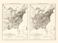 Population of the United States 1830-1840 - Walker 1870 9th Census Atlas Eastern - USA Atlases