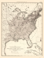 Population of the United States 1850 - Walker 1870 9th Census Atlas Eastern - USA Atlases