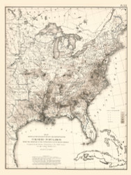 Distribution of the Colored Population in the United States 1870 - Walker 1870 9th Census Atlas Eastern - USA Atlases