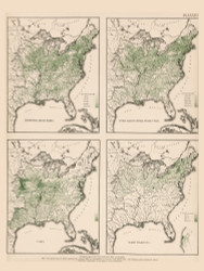 Range of Crops in the United States - Corn, Dairy, etc. 1870 - Walker 1870 9th Census Atlas Eastern - USA Atlases