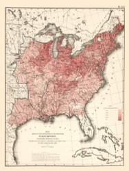 Proportion of Deaths from Consumption in the United States 1870 - Walker 1870 9th Census Atlas Eastern - USA Atlases