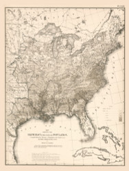 Illiteracy of the Aggregate Population in the United States 1870 - Walker 1870 9th Census Atlas Eastern - USA Atlases